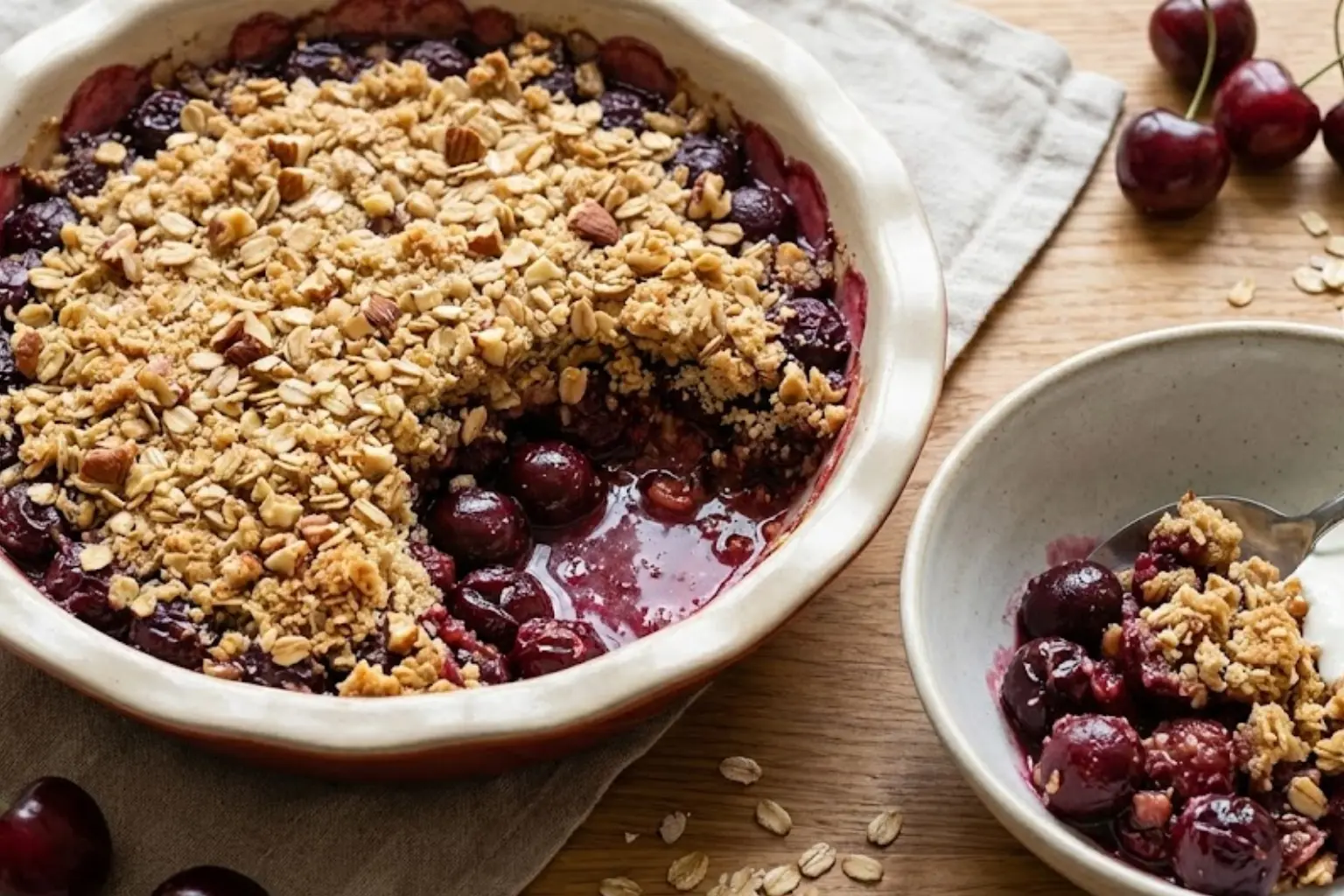 No-Added-Sugar Cherry Crumble