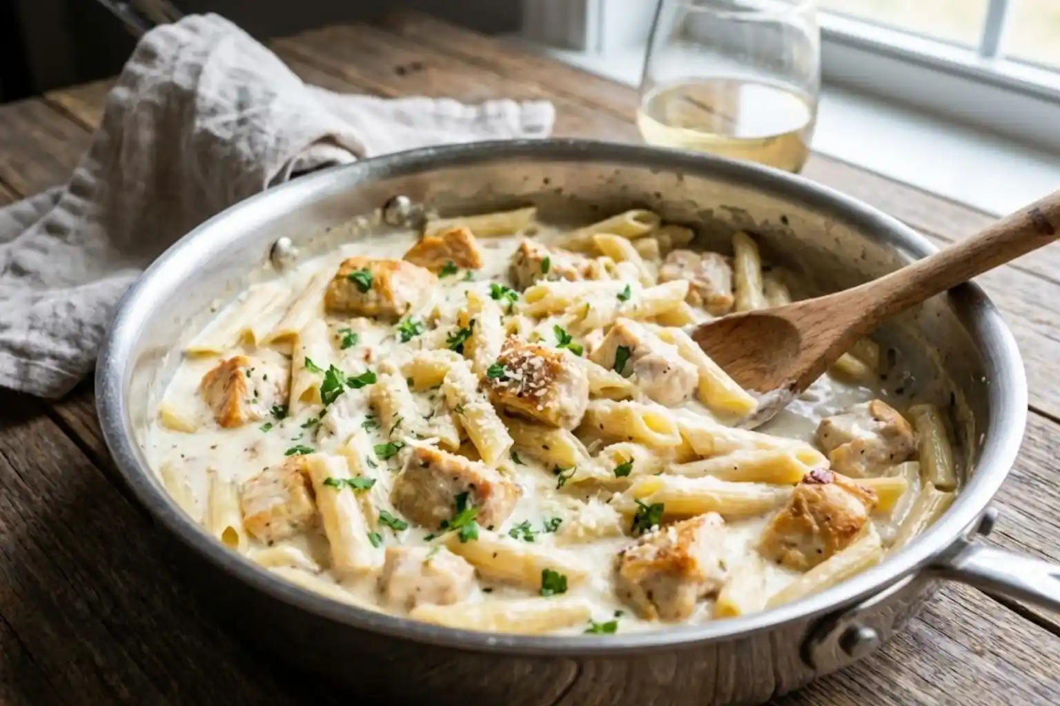 A One-Pan Pasta Dinner with Creamy Sauce