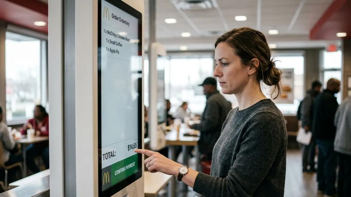 McDonald’s customer ordering food at counter reflecting rising fast food prices in the US and shifting consumer spending behavior in 2026